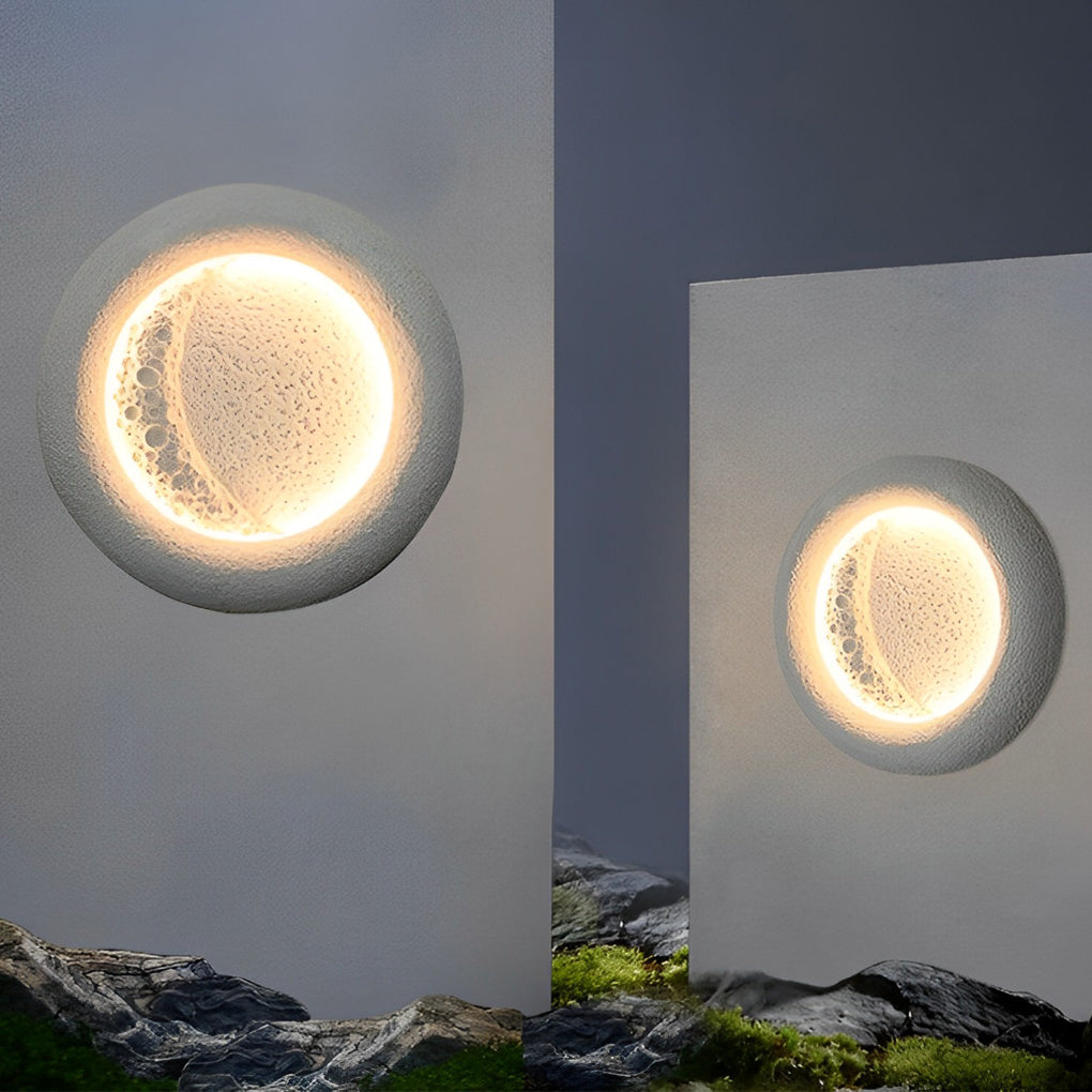 Moon Shaped Waterproof LED Wall Lamp 10W Outdoor Concrete Sconce