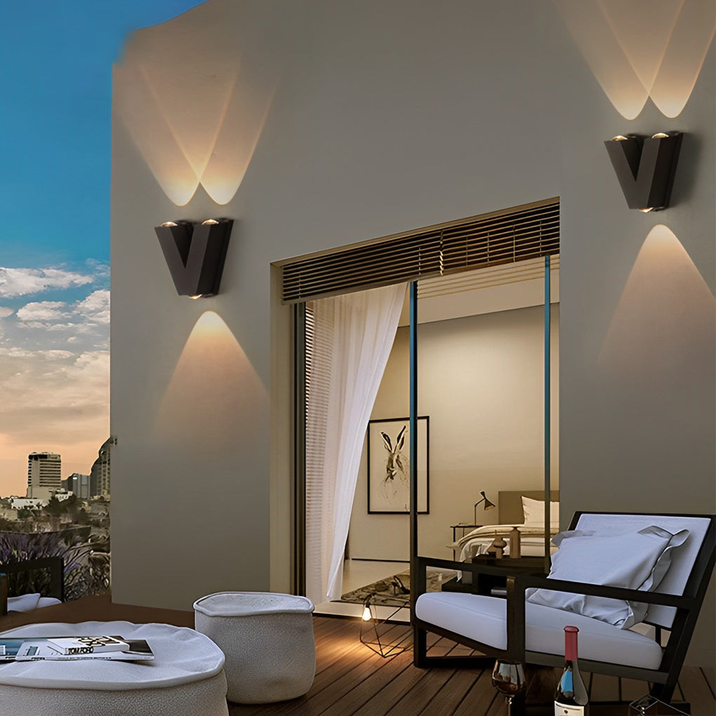 Letter Shaped Modern LED Outdoor Wall Sconce - Waterproof Aluminum