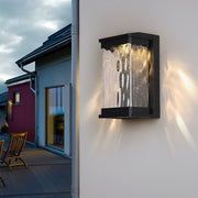 Modern Black Aluminum Glass Outdoor Wall Light IP65 Waterproof