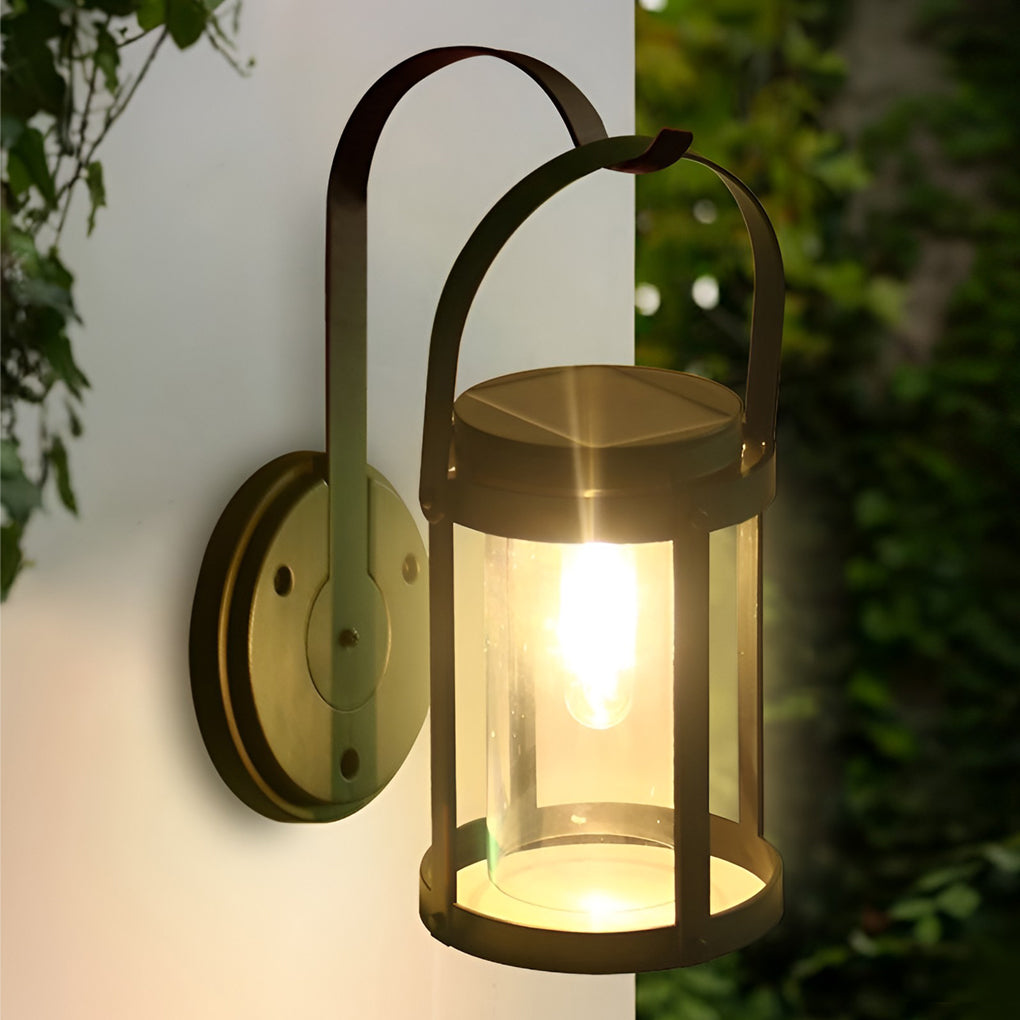 Solar LED Lantern Wall Sconce - Waterproof Outdoor Lighting