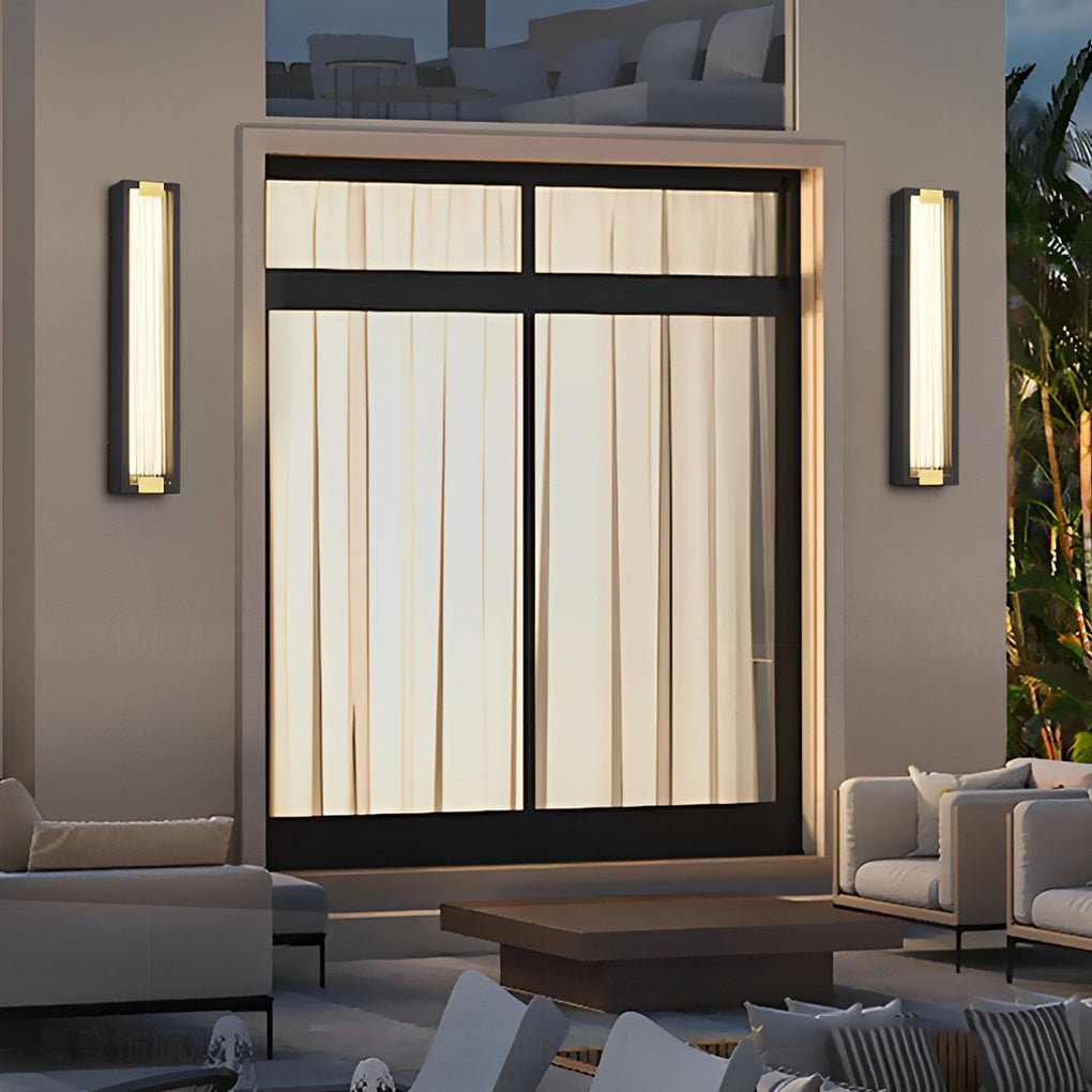 Modern Black LED Outdoor Wall Light Waterproof Stainless Steel