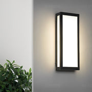 Modern Rectangular LED Outdoor Wall Lamp - Matte Black