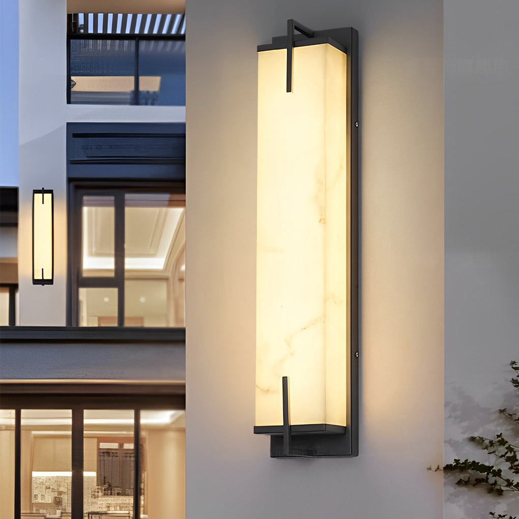 Modern Black Resin Outdoor Wall Sconce with LED - Waterproof IP54