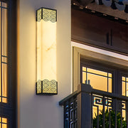 Modern Rectangular Resin LED Outdoor Wall Light - Waterproof