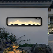 Mountain Scenery LED Outdoor Wall Lamp - Industrial Black Iron