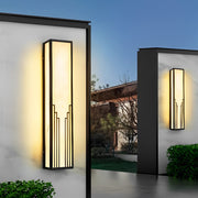 Modern Rectangular LED Outdoor Wall Light - Black Waterproof