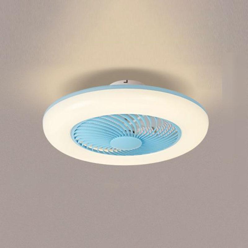 Modern Bladeless Ceiling Fan with LED Light - Flush Mount