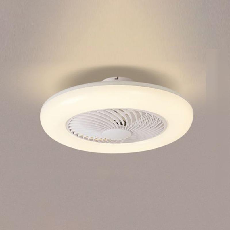 Modern Bladeless Ceiling Fan with LED Light - Flush Mount