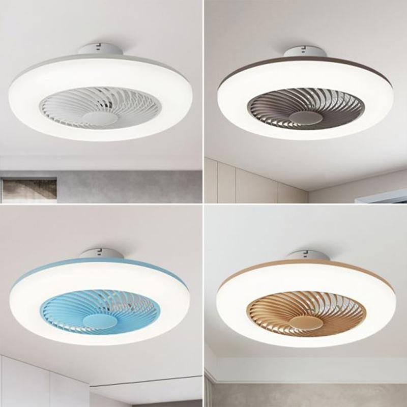Modern Bladeless Ceiling Fan with LED Light - Flush Mount