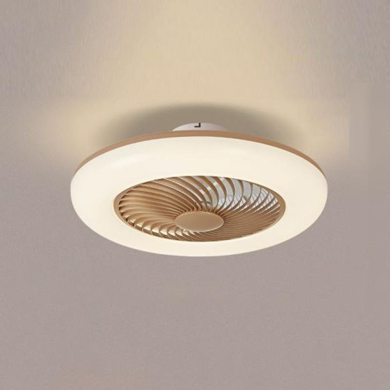 Modern Bladeless Ceiling Fan with LED Light - Flush Mount