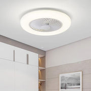 Modern Bladeless Ceiling Fan with LED Light - Flush Mount