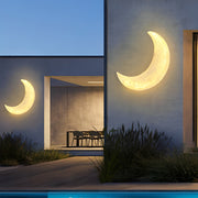 Moon Resin Waterproof LED Outdoor Wall Sconce Modern White