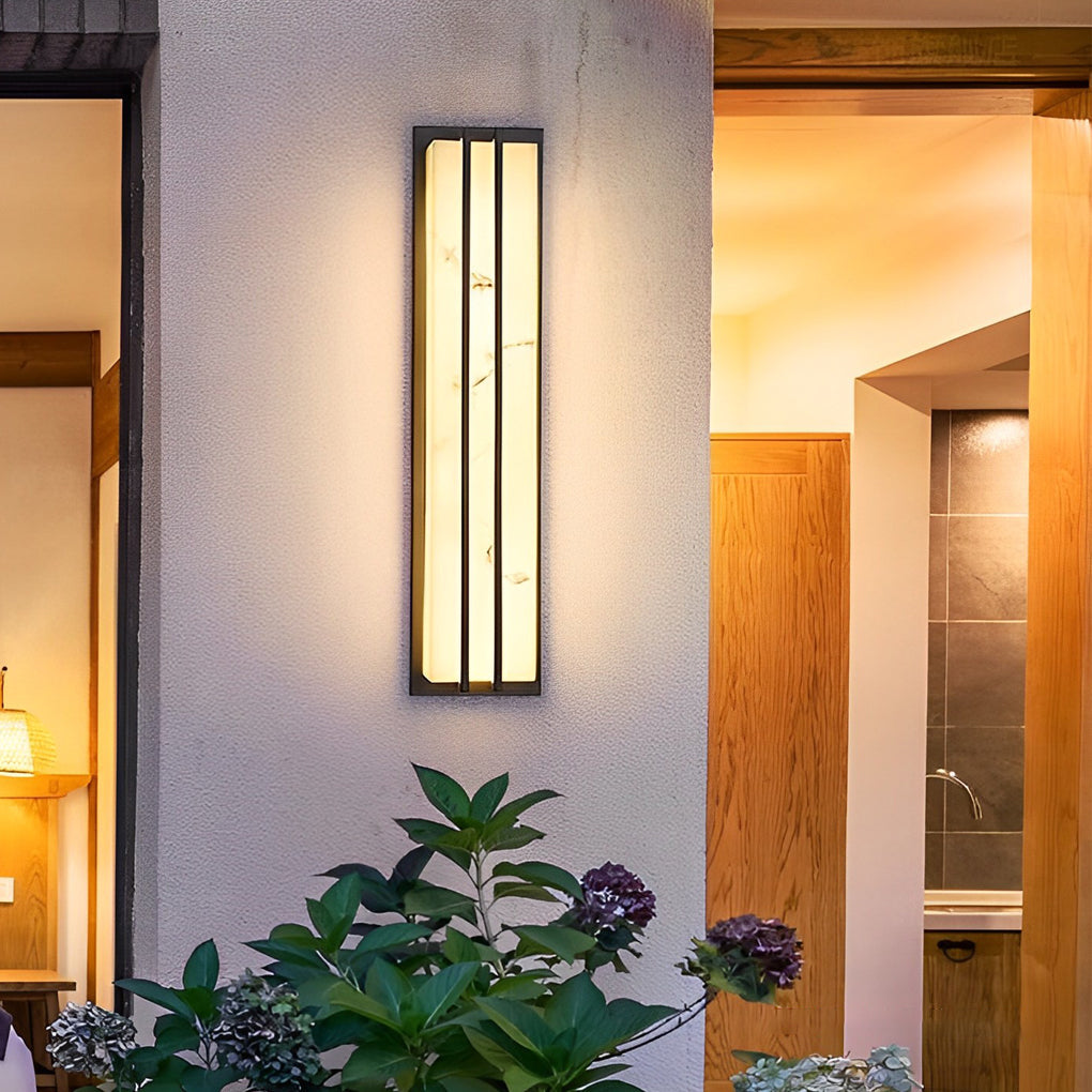 Modern Waterproof Outdoor Wall Light - Resin & Steel LED Fixture