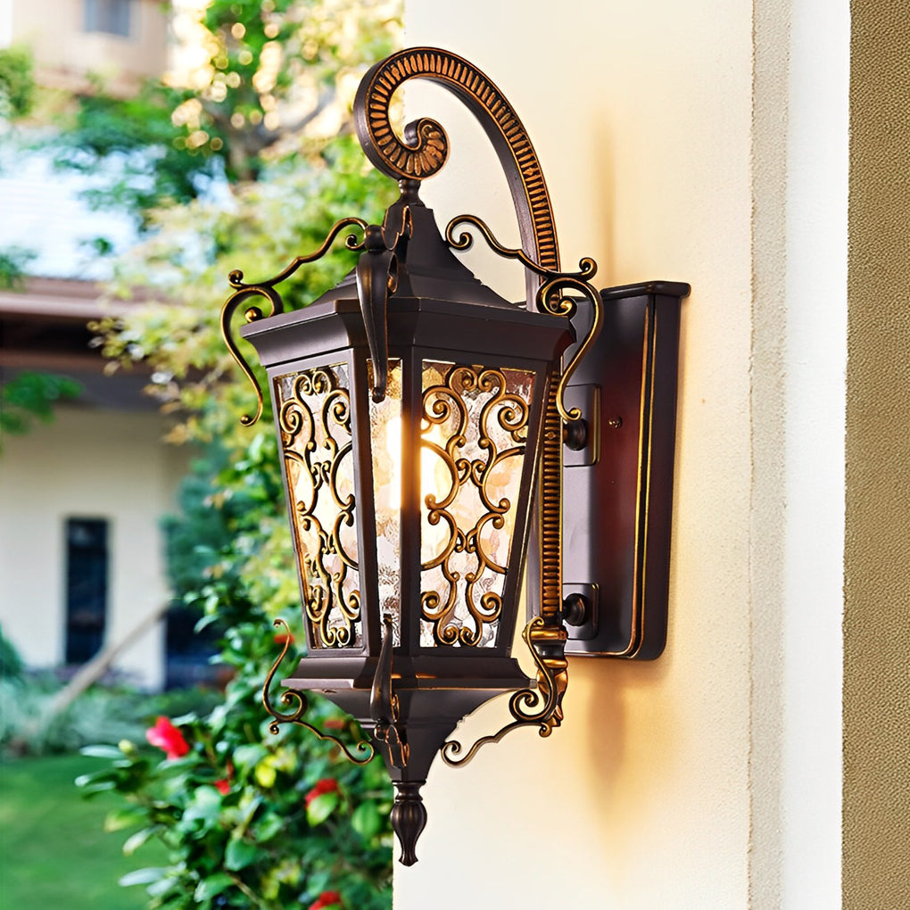 Modern Retro Outdoor Wall Lamp Waterproof Aluminum & Glass