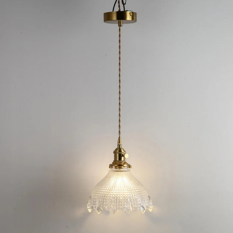 Green Glass Pendant Light – Vintage Iron Hanging Lamp