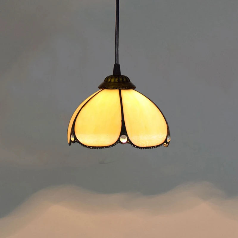Stained Glass Pendant Light – 20cm European Hanging Lamp