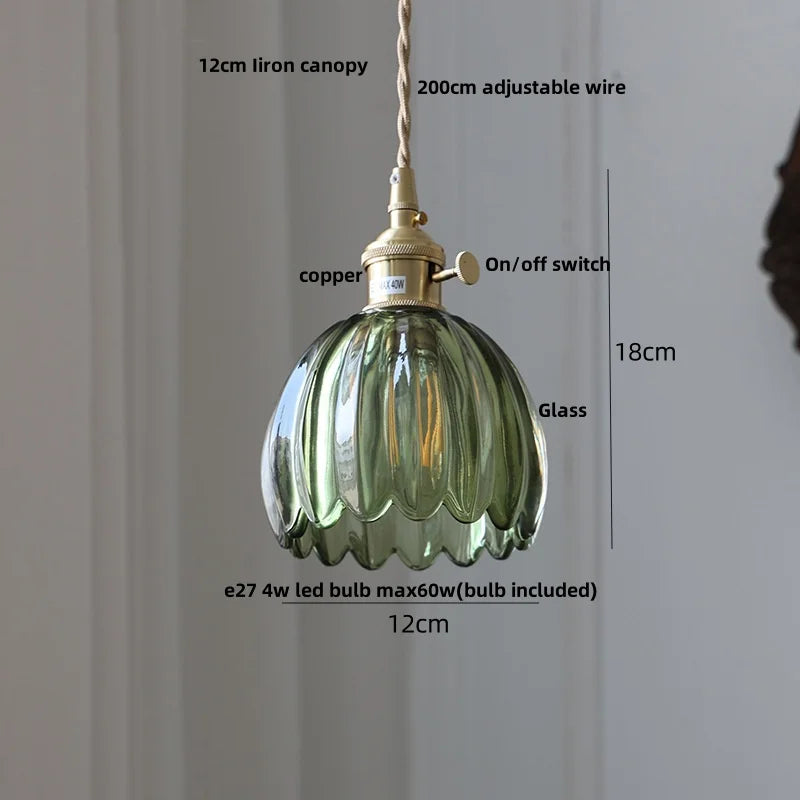 Nordic Clear Glass Pendant Light with Knob Switch