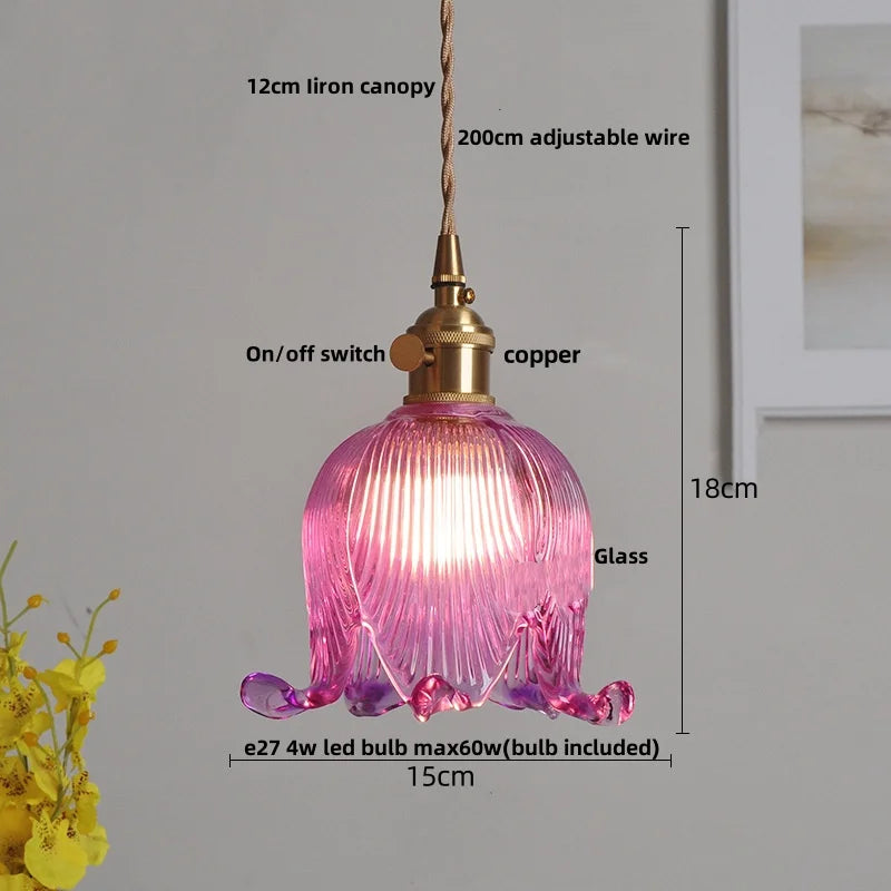 Nordic Clear Glass Pendant Light with Knob Switch