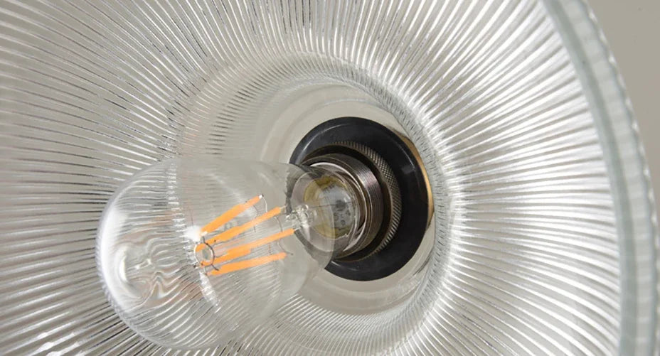 Vintage Striped Glass Pendant Light – Single Hanging Lamp
