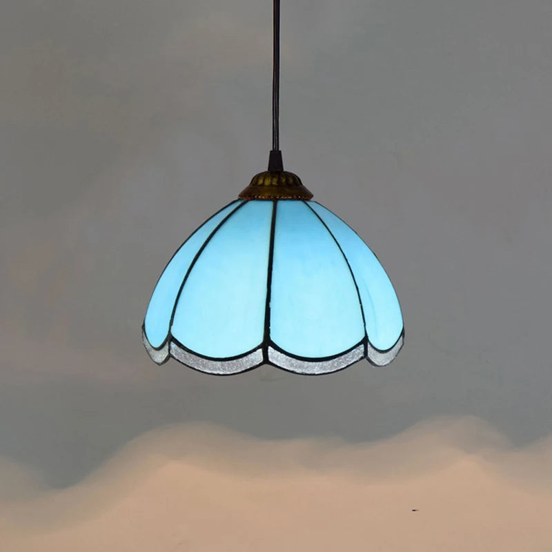 Stained Glass Pendant Light – 20cm European Hanging Lamp