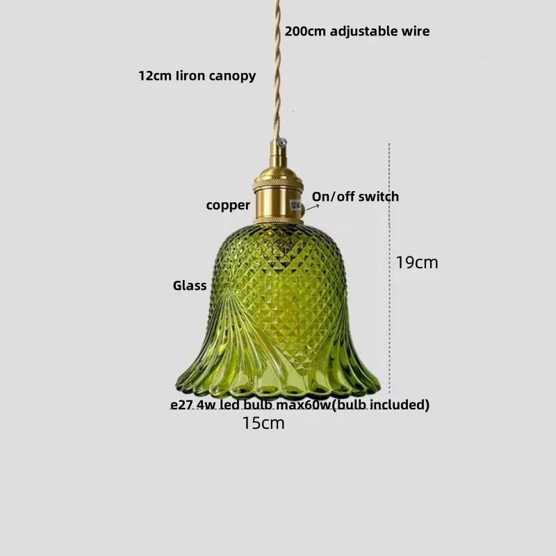 Nordic Clear Glass Pendant Light with Knob Switch