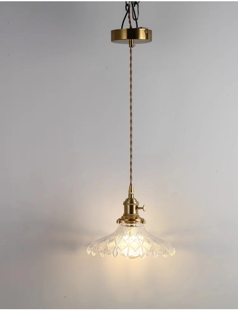 Green Glass Pendant Light – Vintage Iron Hanging Lamp