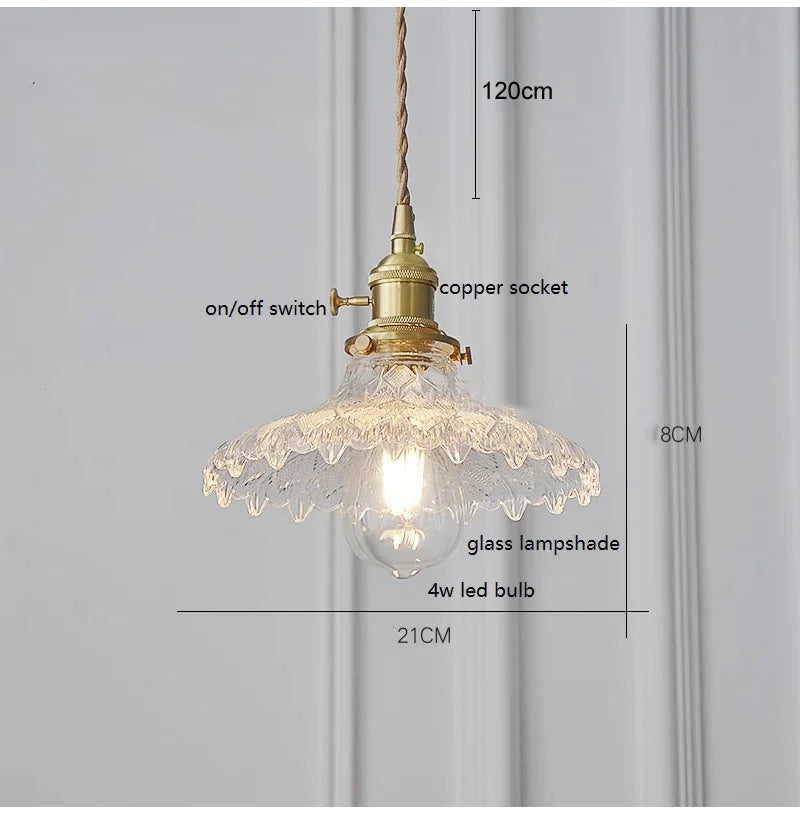 Green Glass Pendant Light – Vintage Iron Hanging Lamp