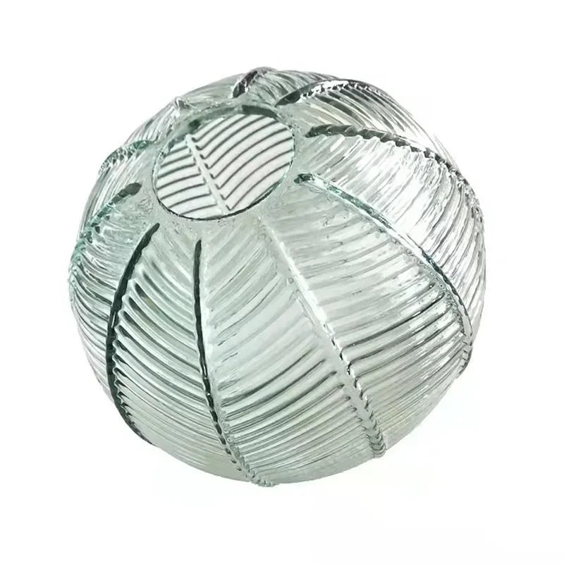 Nordic Glass Pendant Light – Leaf Pattern Green Shade for Kitchen