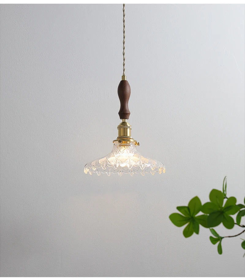 Green Glass Pendant Light – Vintage Iron Hanging Lamp