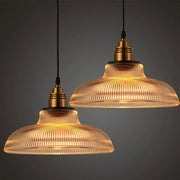 Vintage Striped Glass Pendant Light – Single Hanging Lamp