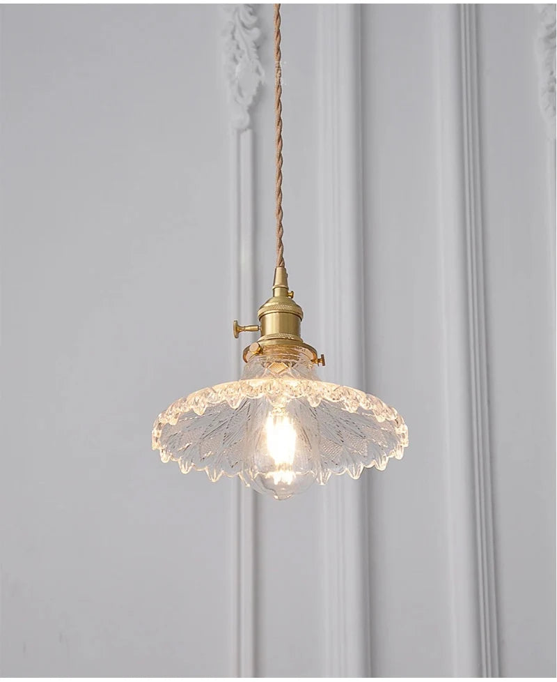Green Glass Pendant Light – Vintage Iron Hanging Lamp