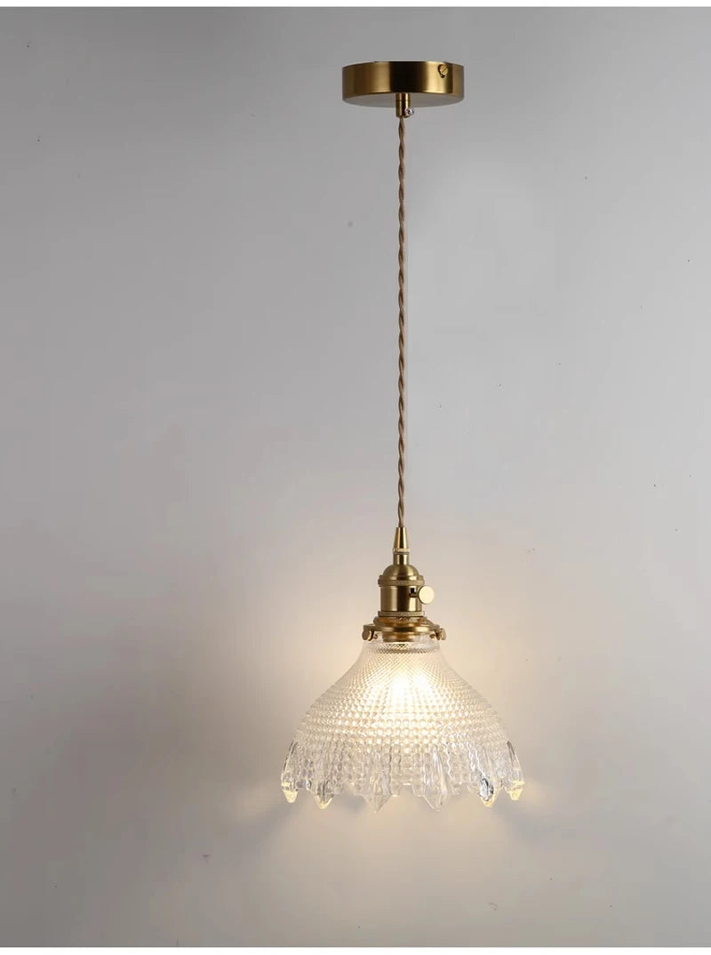 Green Glass Pendant Light – Vintage Iron Hanging Lamp
