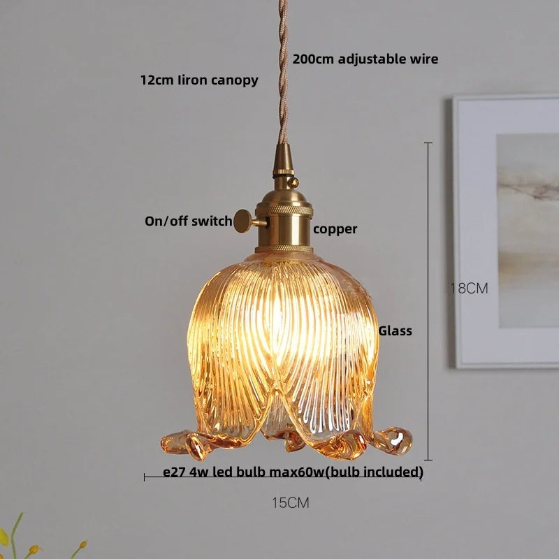 Nordic Clear Glass Pendant Light with Knob Switch