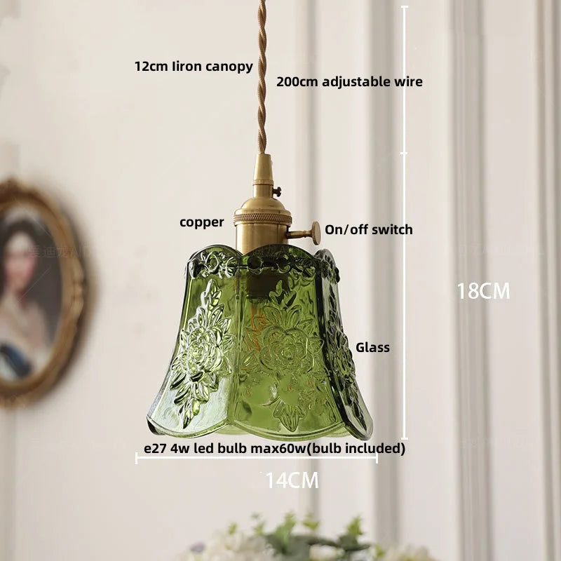 Nordic Clear Glass Pendant Light with Knob Switch