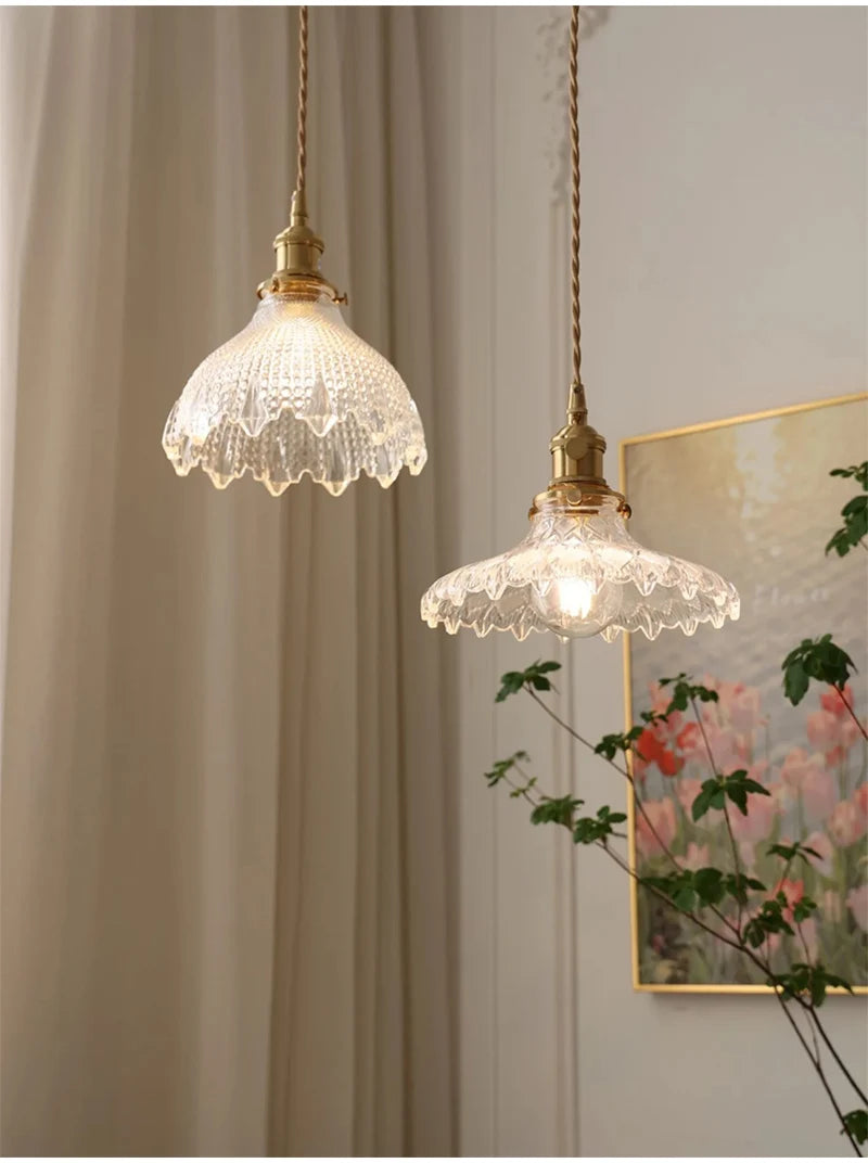 Green Glass Pendant Light – Vintage Iron Hanging Lamp