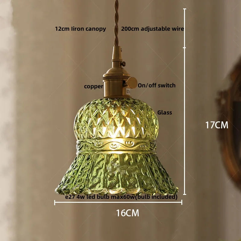 Nordic Clear Glass Pendant Light with Knob Switch