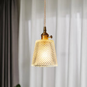 Vintage Argyle Glass Pendant Light – Retro Nordic Hanging Lamp