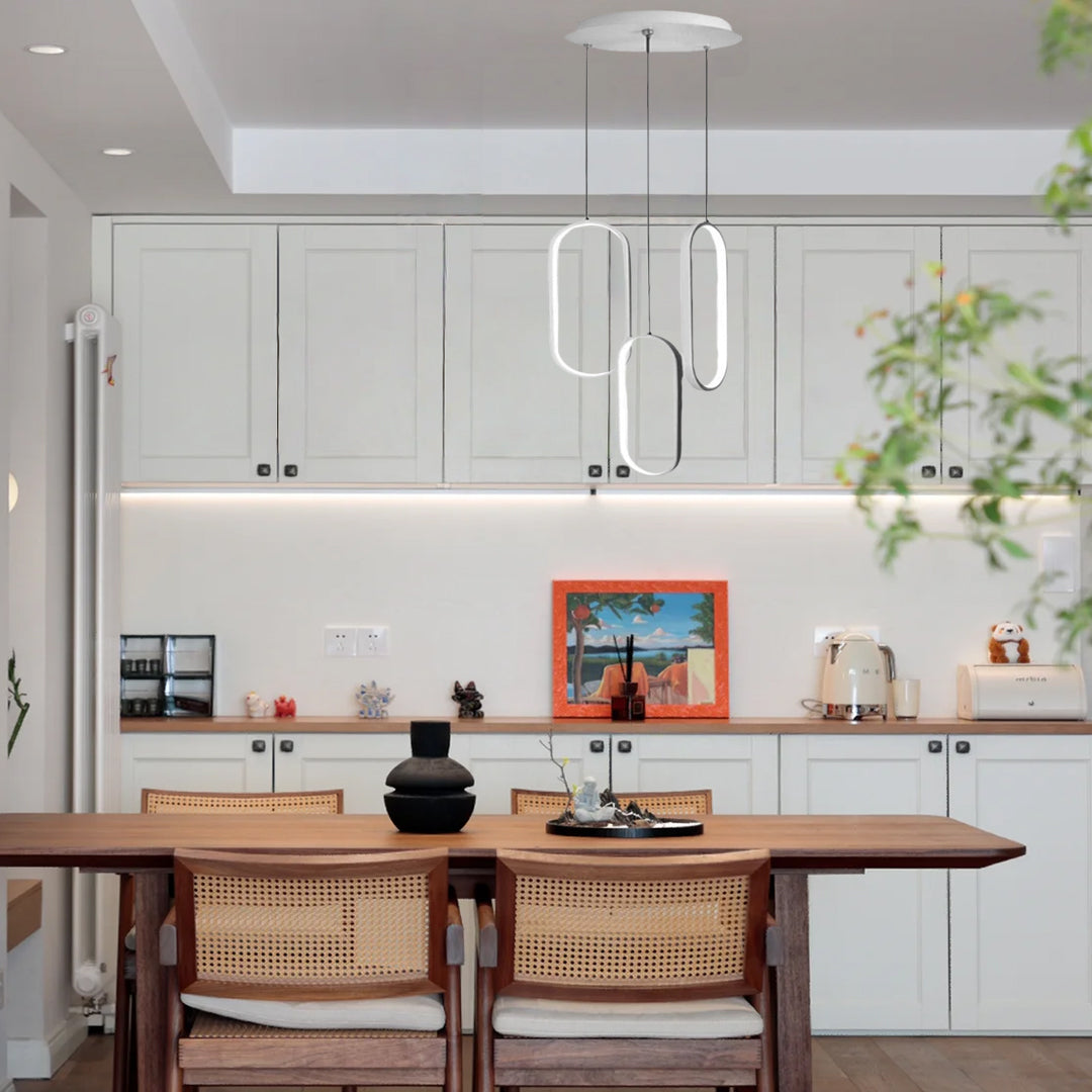 Modern Curved 3-Tier Oval Aluminum Chandelier Pendant Light