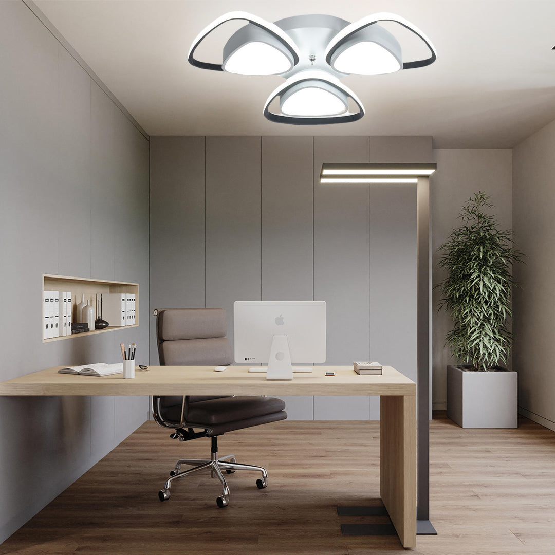 Geometric LED Metal Flush Mount Ceiling Light - Modern Minimalist