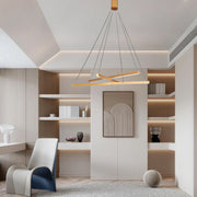 Modern Linear Chandelier – 3-Light Gold Aluminum Ceiling Light