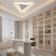 Geometric LED Flush Mount Ceiling Light Modern Metal & PVC