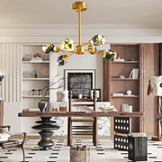 6-Light Crystal Chandelier with Gold Electroplated Finish