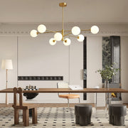8-Light Geometric Cluster Pendant Light with Glass Globes