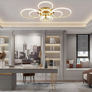 Modern Circular Ring LED Flush Mount Ceiling Light with Remote