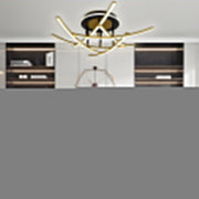 Curved Linear Dimmable LED Semi-Flush Mount Ceiling Light