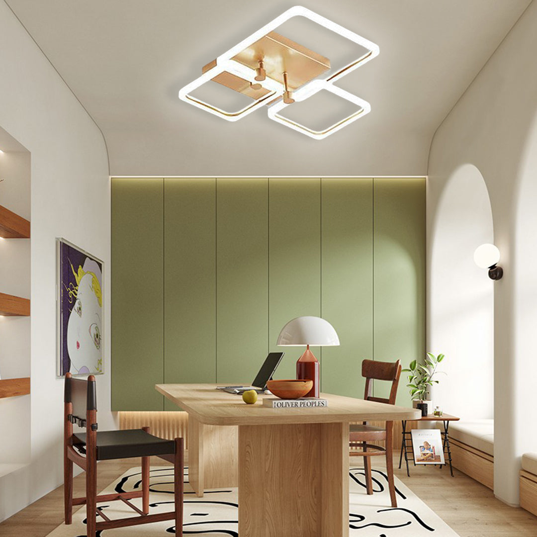 Modern Dimmable LED Flush Mount Ceiling Light with Acrylic Squares