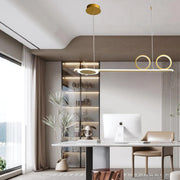 Modern 3-Circle Linear LED Pendant Light – Metal & Acrylic
