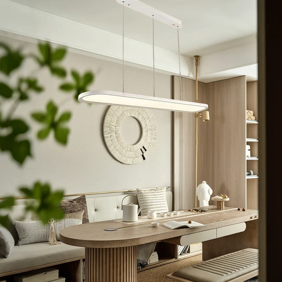 Modern Oval LED Pendant Light – Metal & Acrylic Ceiling Fixture