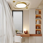 Circular Art Deco LED Flush Mount Ceiling Light - Dimmable