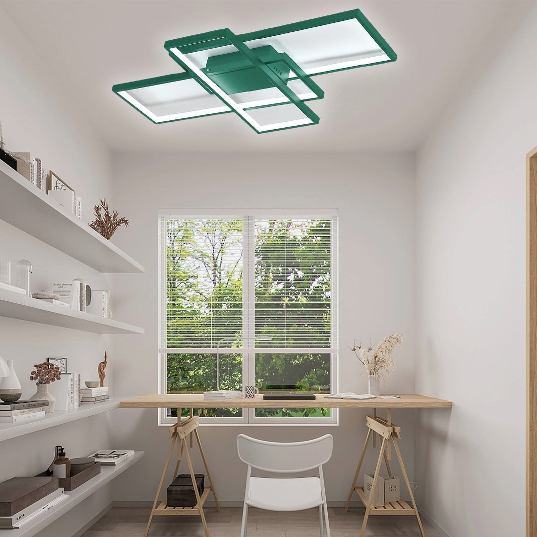 Modern Abstract LED Flush Mount Ceiling Light – Three Rectangles